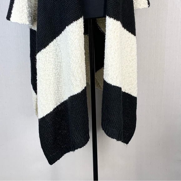 Joan Vass New York~Women's Oversized Wide Stripe Open Front Cardigan~Sz L/XL - Picture 6 of 16